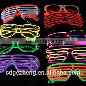 Wholesale LED Shutter Party Glasses Flashing el Wire Sunglasses With CE ROHS Approval thumbnail-3