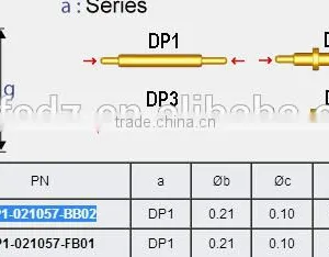 Spring Loaded Pogo Pin Brass Pogo Pin DP1-021057-BB02 thumbnail-1