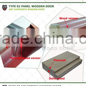 Interior Glass Double Swing Entry Door Design With Cherry Solid Wood thumbnail-3
