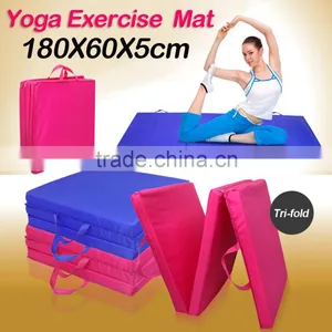 6x2'x2" Gymnastics Gym Folding Exercise Aerobics Mats Pink Stretching Yoga Mat thumbnail-1