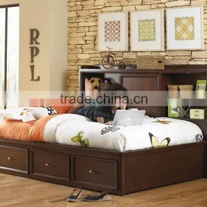 American Multi-functional Storage Bed /solid Wood Bookshelf Bed AS-B37 thumbnail-1
