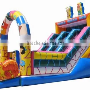 6m Tall Attractive Yabba Dabba Doo Double Lane Inflatable Slide for Kids thumbnail-3