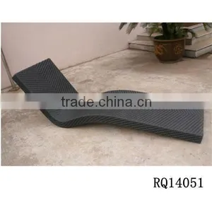 Garden Sunbed Lounger With Table PE Rattan thumbnail-1