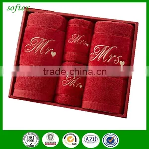 100% Cotton 4 Pieces Customized Towel Set With Logo in Gift Box thumbnail-4
