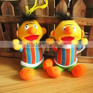 Lusesame Street Bert Plush Doll Ornament Hook Keychain Toy thumbnail-2