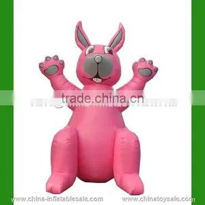 China Manufacturer Hot Sale Inflatable Giant Cartoon Pink Rabbit H7-0111 thumbnail-1
