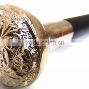 Designer Brass Walking Stick/Antique Beautiful Walking Stick/Black Wood Walking Stick Wk1118 thumbnail-2