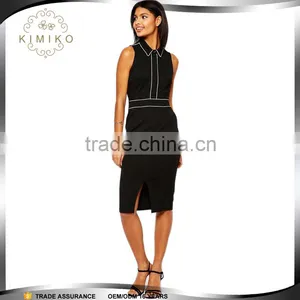 OEM Manufacture Summer Dersses For Women Elegant Pencil Dress With Collar thumbnail-1