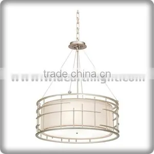 UL Listed Brushed Nickel Round Hanging Light Decorative Hotel Pendant Lamp Fixture For Indoor C81369 thumbnail-1