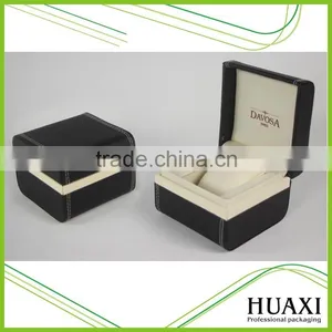 Black High Quality PU Leather Watch Box Plastic Watch Case thumbnail-1