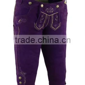 Bavarian Ladies Long in Goat Sued Purple thumbnail-1