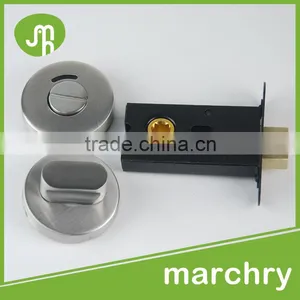 Satin Stainless Steel Toilet Bathroom Thumb Turn Lock Cylinder thumbnail-1