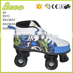 Wholesale Blue PVC Wheel Boy Disco Quad Roller Skate for Clud thumbnail-1