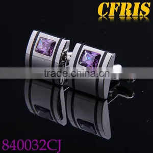 Luxury Crystal Cufflink For Party,Purple Crystal Inlaid Cufflink thumbnail-1