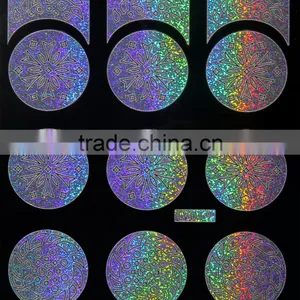 Round Shape Silver Laser Hallow Nail Stencil thumbnail-4