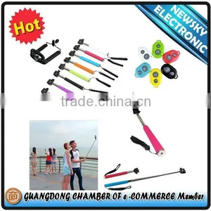 New Arrival Wireless Remote Bluetooth Monopod Selfie Stick With Remote Shutter for Smart Phone thumbnail-1