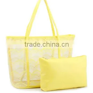 PVC Beach Lash Package Tote Shoulder Bag With Interior Pocket thumbnail-2
