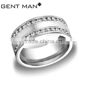 Popular CZ Rings 316L Stainless Steel Engagement Ring Titanium Trendy Ring thumbnail-5