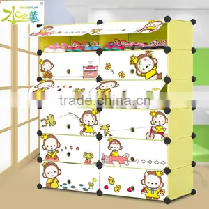 Home Furniture Baby Room Assemble Cartoon Large Shoe Storage thumbnail-1
