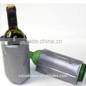 Outdoor/ Indoor PVC Wine Bottle/ Beer/ Champagne/ Berverage Cooler Bag Reusable Gel Chilling Bag thumbnail-6