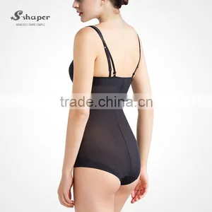 S-SHAPER OEM Seamless Shapewear Tulle Bodysuit Women Open Bust Bodysuits Open Button Slim Underwear For Party Adjustable Strap thumbnail-2
