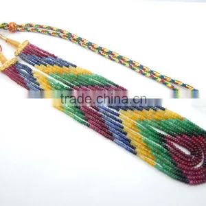 Natural Multi Colour Sapphire Smooth Beads thumbnail-4