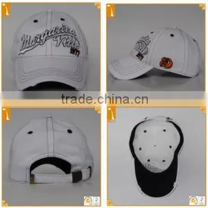 Wholasale Custom Unisex Distressd White Unstrctured Curved 3D Embroidered 6-panel 100%cotton Baseball Cap thumbnail-5