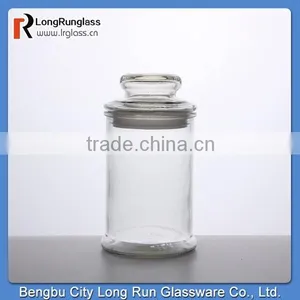 LongRun 364ml China Old Fashined Products Fancy Glass Container Durable Glass Jar With Glass Lid thumbnail-1