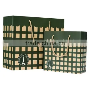 Grid Printing High-end Apparel Packaging Paper Bag thumbnail-1