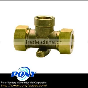 High Quality Taiwan Made 3 Way Copper Brass Tee Connector Pipe Fitting thumbnail-1