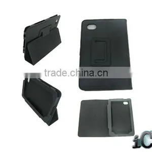 Leather Case With Stand for Samsung Galaxy Tab P1000 Black Color thumbnail-1