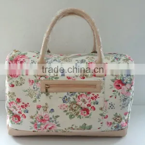 Pringted Canvas Travel Bag With Cosmetic Bag thumbnail-3