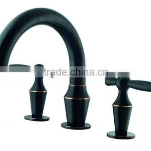 Black Ornate Brass Basin Faucet thumbnail-1