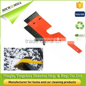 Red PP PVC Soft Bristle Plastic Mini Snow Brush With Ice Scraper thumbnail-1
