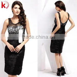 Formal Ruffle Handmade Cheap Evening Dresses thumbnail-1