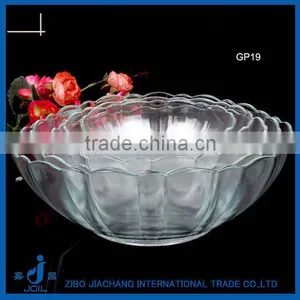 Glass Salad Bowl With Emboss thumbnail-1
