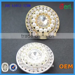 Beautiful Pearl Alloy Crystal Flower Wedding Bridal Rhinestone Buttons thumbnail-6