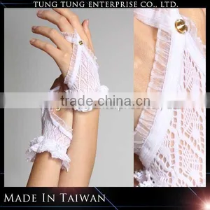 Floral Lace Fingerless Ruffle Bridal Women Gloves thumbnail-1