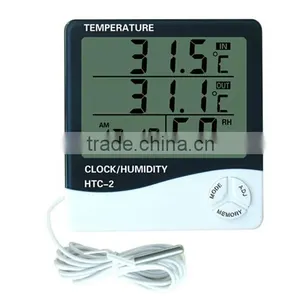 HTC-2, Outdoor and Indoor Used Humidity and Temperature Meter With Probe and Clock thumbnail-1