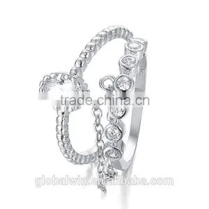 Wholesale Jewellery Engagement And Wedding 925 Set Silver Women Ring Jewelry thumbnail-2