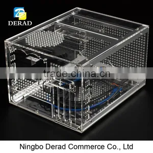 PC-C670 High Quality Personalized Horizontal M-ATX PC Custom Acrylic Transparent Plexiglass Desktop Computer Case thumbnail-1