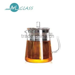 Wholesale 1000ml Glass Teapot With Stainless Steel Infuser High Borosilicate Glassware N6314 thumbnail-1