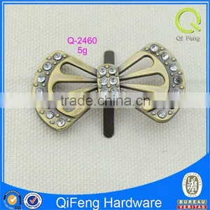 Q-2460 Rectangle Metal Logo Tag Rhinestone Fashion Bownot Shape Design thumbnail-1