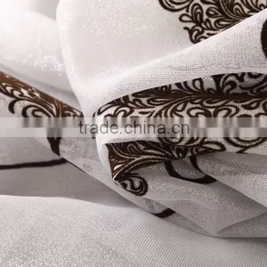 New Design Flocked Curtain Luxury Blackout Fabric Flame Retardant for Living Room thumbnail-4