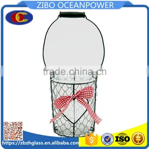 Wholesales Wrought Iron Net Glass Candleholder thumbnail-1