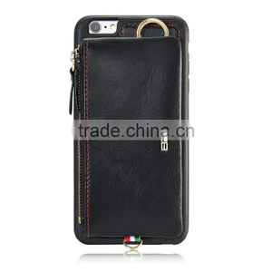 Genuine Leather Wallet Cell Phone Case for IPhone thumbnail-1