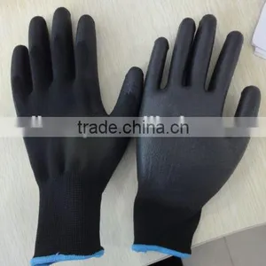 White and Black Polyurethene Dipped Work Gloves thumbnail-2