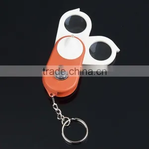 Mini Jewelry Loupe Keychain Magnifier Hiking Compass Magnifying Glass LED 15X thumbnail-1