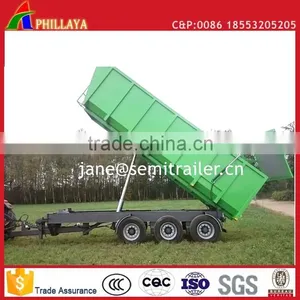 2017 NEW Hydraulic Lifting Side Dump Drawbar Rear Grain Tipper Trailer For Sale thumbnail-6