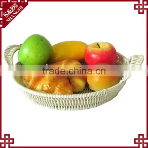 Eco-friendly 3-pc Food or Sundries Receiving Plastic Weave White Wicker Basket thumbnail-6